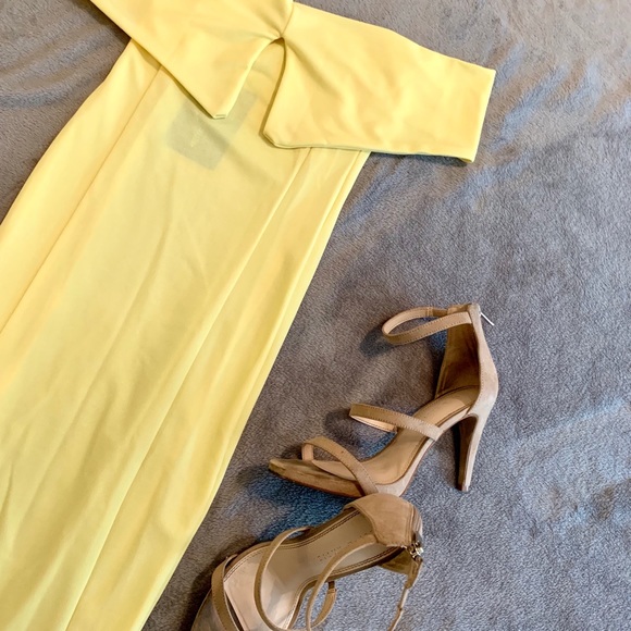 Lemon Bardot Dress - Picture 2 of 2